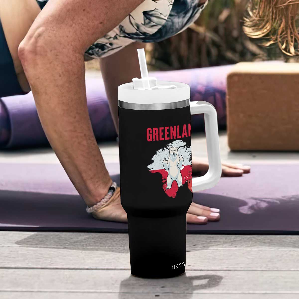 Greenland Is Not For Sale Tumbler With Handle Support Greenlander Gift TS12 Print Your Wear