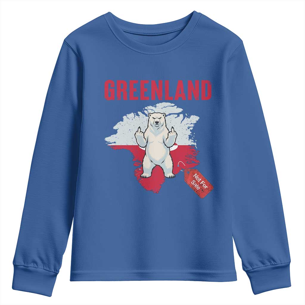 Greenland Is Not For Sale Youth Sweatshirt Support Greenlander Gift TS12 Royal Blue Print Your Wear