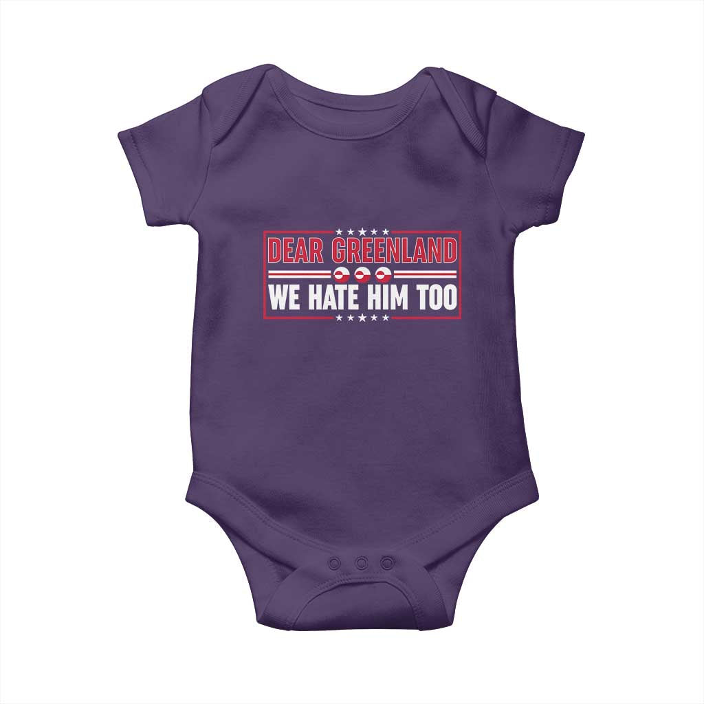 Dear Greenland We Hate Him Too Baby Onesie Stand With Greenlanders TS12 Purple Print Your Wear