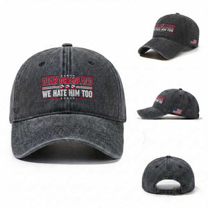 Dear Greenland We Hate Him Too Washed Cotton Baseball Cap Stand With Greenlanders TS12 Washed Cap Universal Fit Dark Gray Print Your Wear