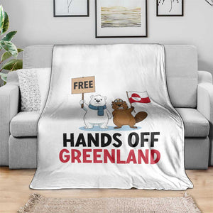 Funny Polar Bear Political Protest Throw Blanket Hands Off Greenland TS12 Print Your Wear