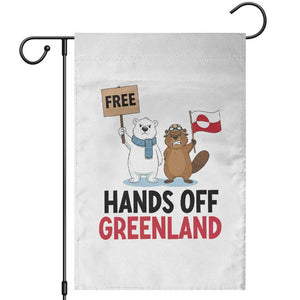 Funny Polar Bear Political Protest Garden Flag Hands Off Greenland TS12 White Print Your Wear