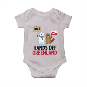 Funny Polar Bear Political Protest Baby Onesie Hands Off Greenland TS12 Ice Gray Print Your Wear