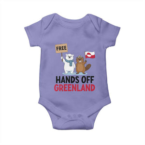 Funny Polar Bear Political Protest Baby Onesie Hands Off Greenland TS12 Violet Print Your Wear
