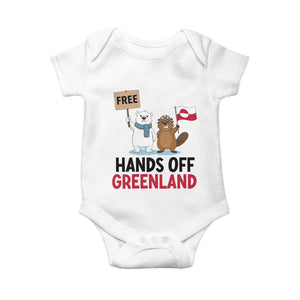 Funny Polar Bear Political Protest Baby Onesie Hands Off Greenland TS12 White Print Your Wear