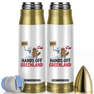 Funny Polar Bear Political Protest Bullet Tumbler Hands Off Greenland TS12 White Print Your Wear