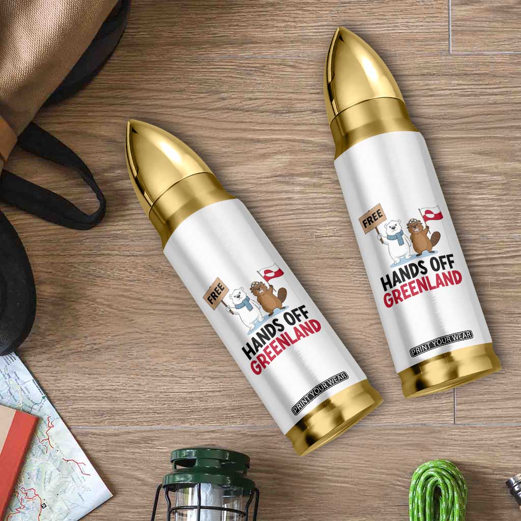 Funny Polar Bear Political Protest Bullet Tumbler Hands Off Greenland TS12 Print Your Wear