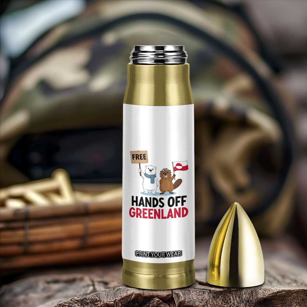 Funny Polar Bear Political Protest Bullet Tumbler Hands Off Greenland TS12 Print Your Wear