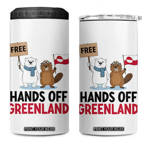 Funny Polar Bear Political Protest 4 in 1 Can Cooler Tumbler Hands Off Greenland TS12 One Size: 16 oz White Print Your Wear