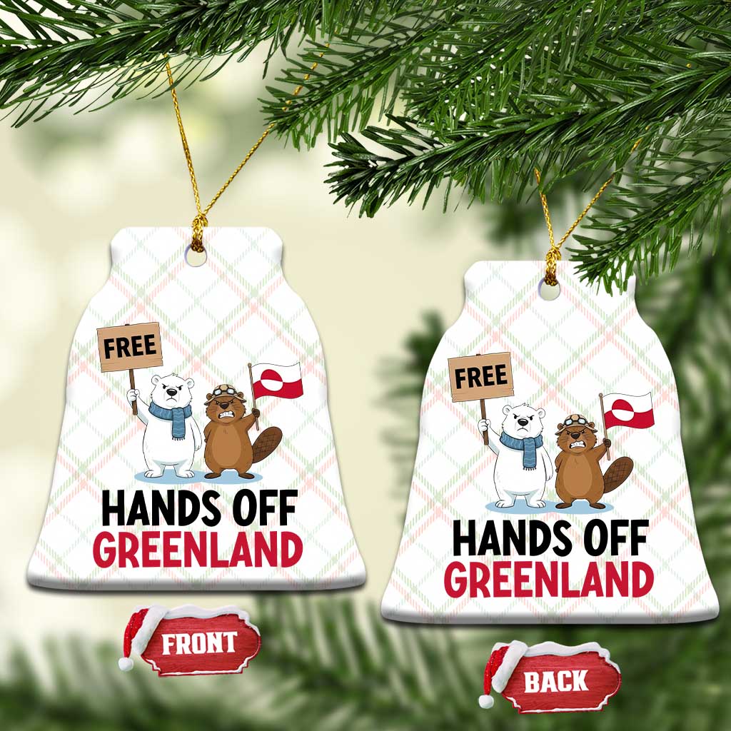 Funny Polar Bear Political Protest Ceramic Ornament Hands Off Greenland TS12 Print Your Wear