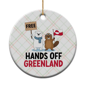 Funny Polar Bear Political Protest Ceramic Ornament Hands Off Greenland TS12 1pc Christmas Plaid Print Your Wear
