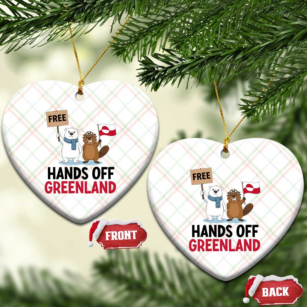 Funny Polar Bear Political Protest Ceramic Ornament Hands Off Greenland TS12 Print Your Wear