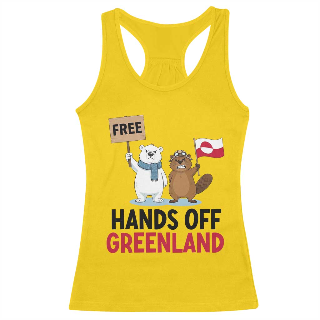 Funny Polar Bear Political Protest Racerback Tank Top Hands Off Greenland TS12 Daisy Print Your Wear
