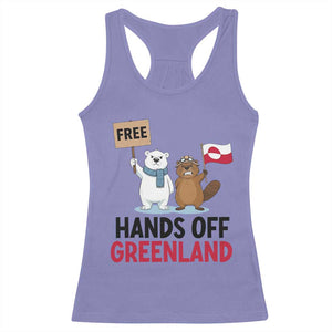 Funny Polar Bear Political Protest Racerback Tank Top Hands Off Greenland TS12 Violet Print Your Wear