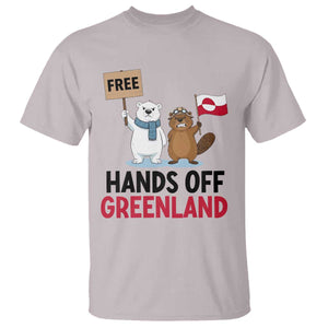 Funny Polar Bear Political Protest T Shirt Hands Off Greenland TS12 Ice Gray Print Your Wear