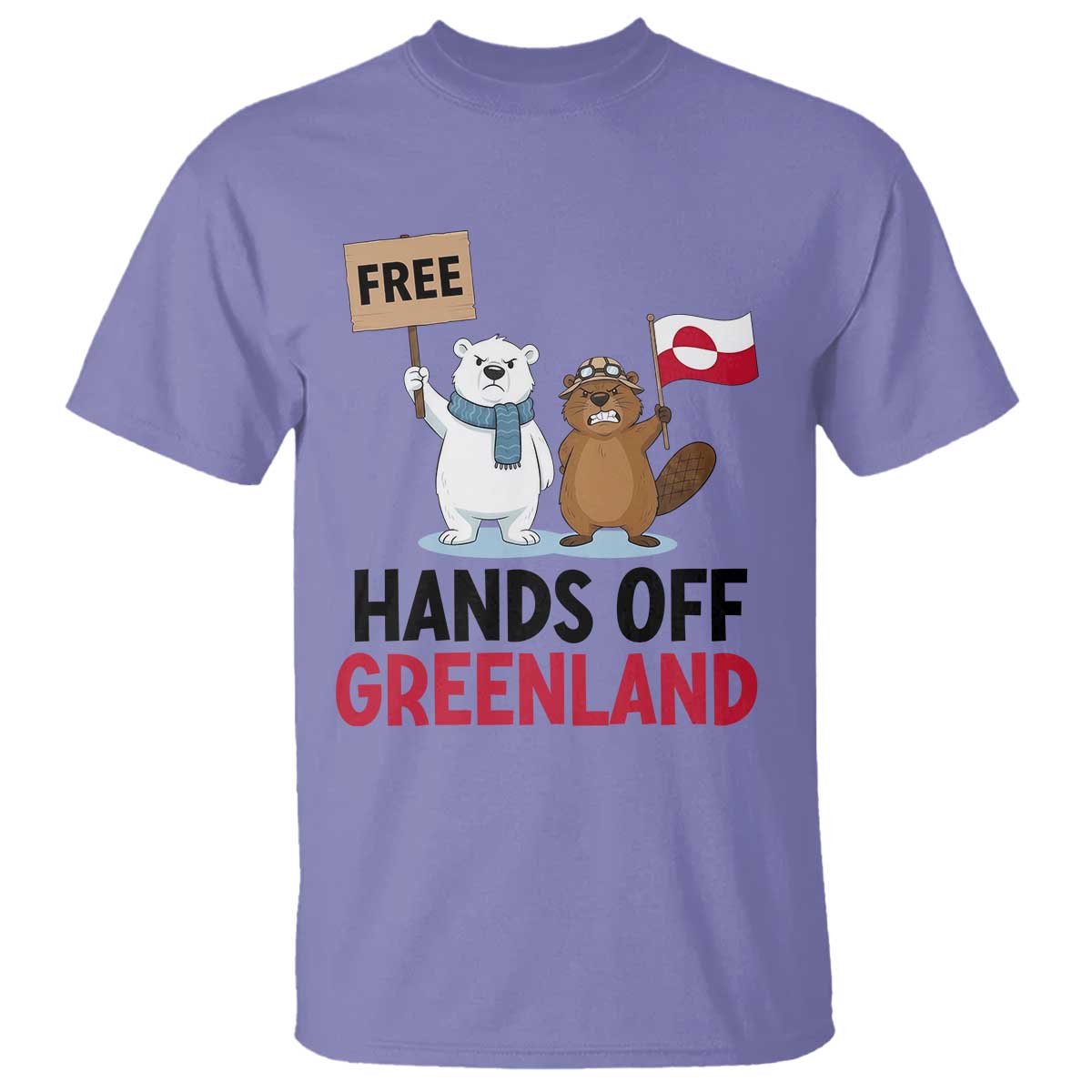 Funny Polar Bear Political Protest T Shirt Hands Off Greenland TS12 Violet Print Your Wear
