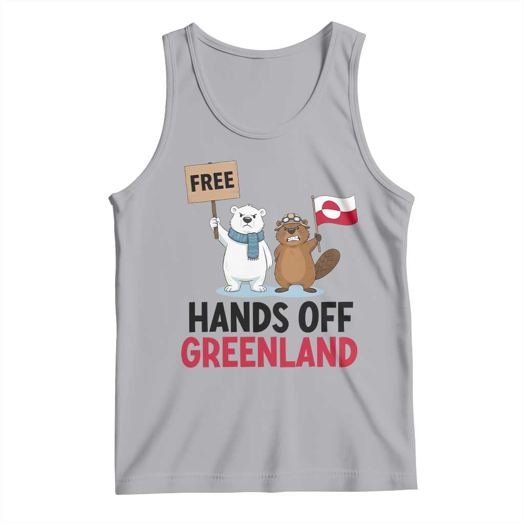 Funny Polar Bear Political Protest Tank Top Hands Off Greenland TS12 Athletic Heather Print Your Wear