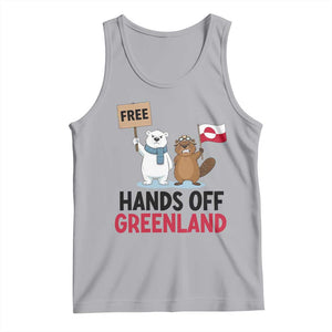 Funny Polar Bear Political Protest Tank Top Hands Off Greenland TS12 Athletic Heather Print Your Wear