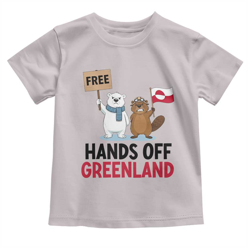 Funny Polar Bear Political Protest Toddler T Shirt Hands Off Greenland TS12 Ice Gray Print Your Wear