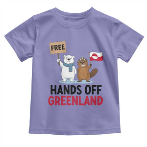 Funny Polar Bear Political Protest Toddler T Shirt Hands Off Greenland TS12 Violet Print Your Wear