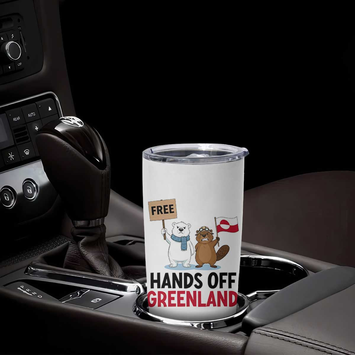 Funny Polar Bear Political Protest Tumbler Cup Hands Off Greenland TS12 Print Your Wear
