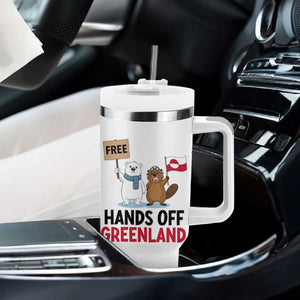 Funny Polar Bear Political Protest Tumbler With Handle Hands Off Greenland TS12 Print Your Wear