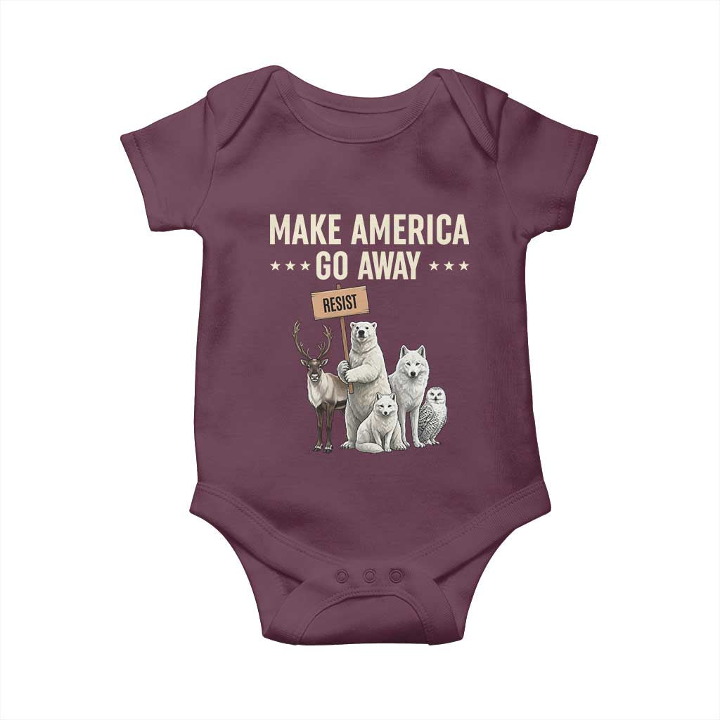 Make America Go Away Baby Onesie Greenland Support Gift TS12 Maroon Print Your Wear