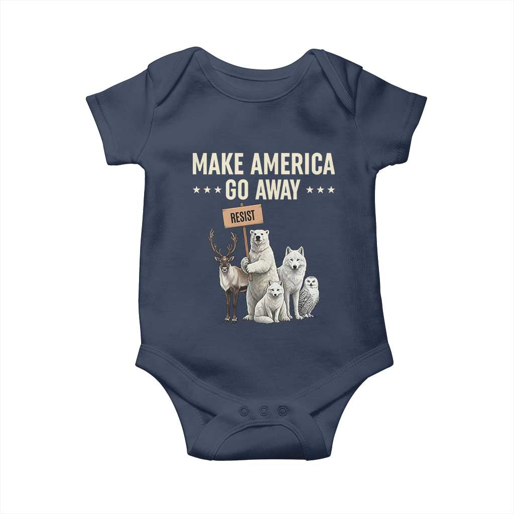 Make America Go Away Baby Onesie Greenland Support Gift TS12 Navy Print Your Wear