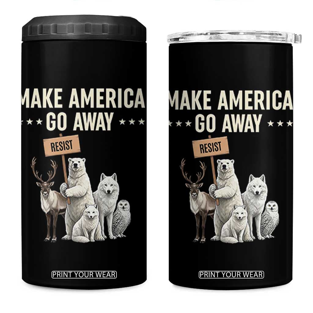 Make America Go Away 4 in 1 Can Cooler Tumbler Greenland Support Gift TS12 One Size: 16 oz Black Print Your Wear