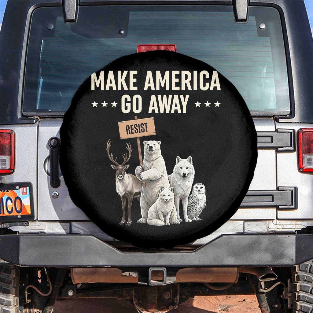 Make America Go Away Spare Tire Cover Greenland Support Gift TS12 No hole Black Print Your Wear