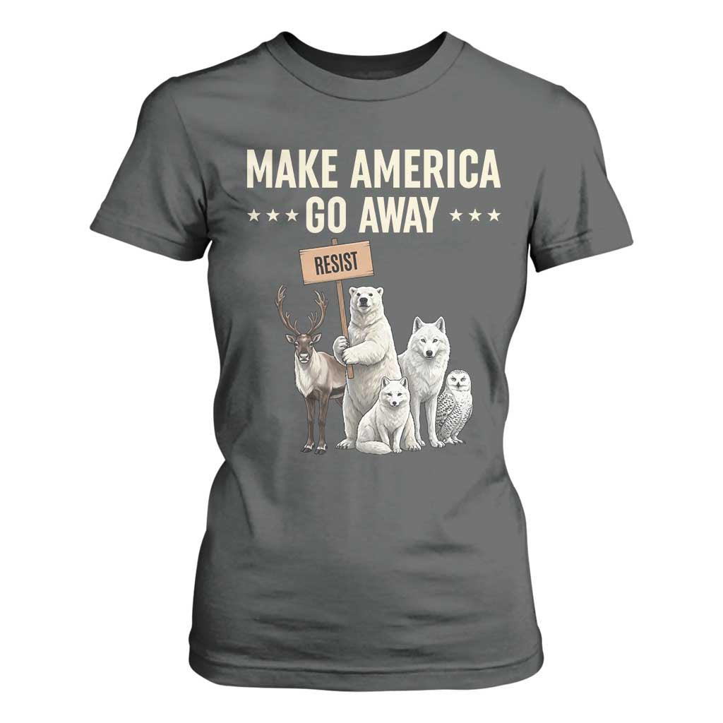 Make America Go Away T Shirt For Women Greenland Support Gift TS12 Dark Heather Print Your Wear