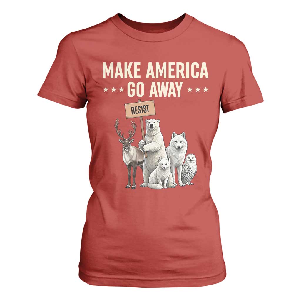 Make America Go Away T Shirt For Women Greenland Support Gift TS12 Red Print Your Wear