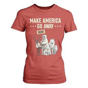 Make America Go Away T Shirt For Women Greenland Support Gift TS12 Red Print Your Wear
