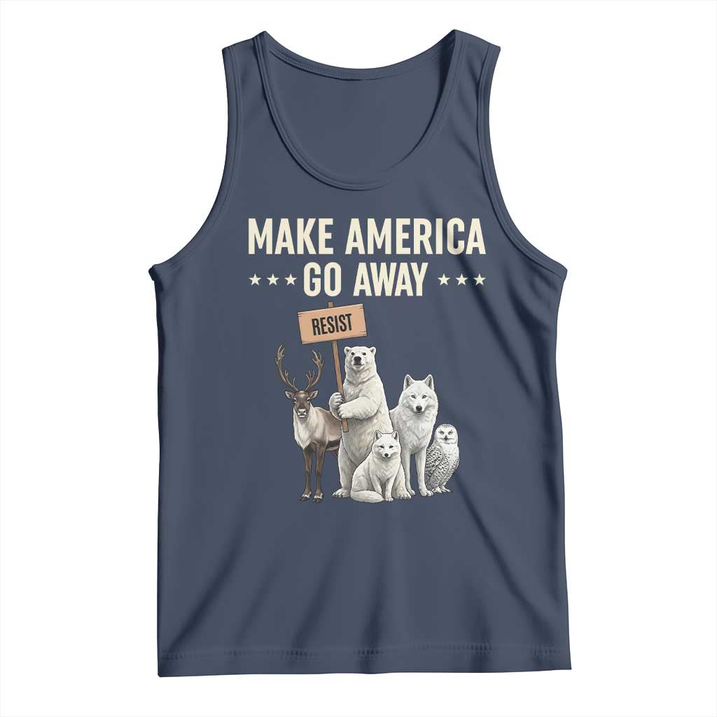 Make America Go Away Tank Top Greenland Support Gift TS12 Navy Print Your Wear