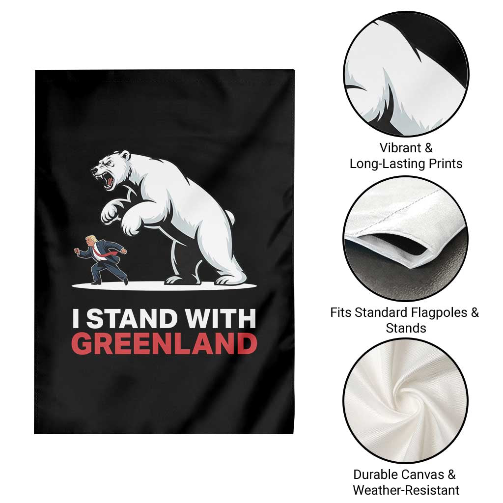 I Stand With Greenland Garden Flag Anti Fascist Political Parody Gift TS12 Print Your Wear