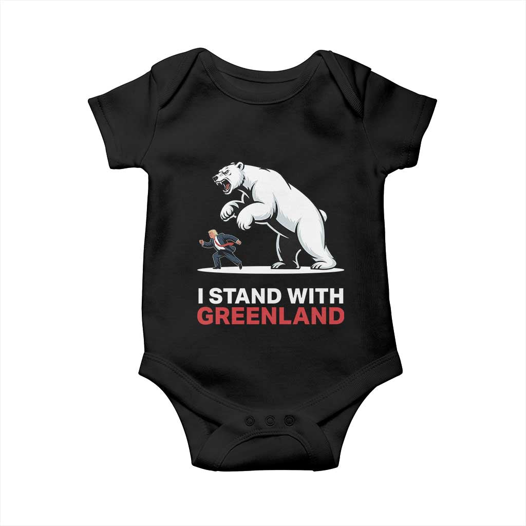 I Stand With Greenland Baby Onesie Anti Fascist Political Parody Gift TS12 Black Print Your Wear