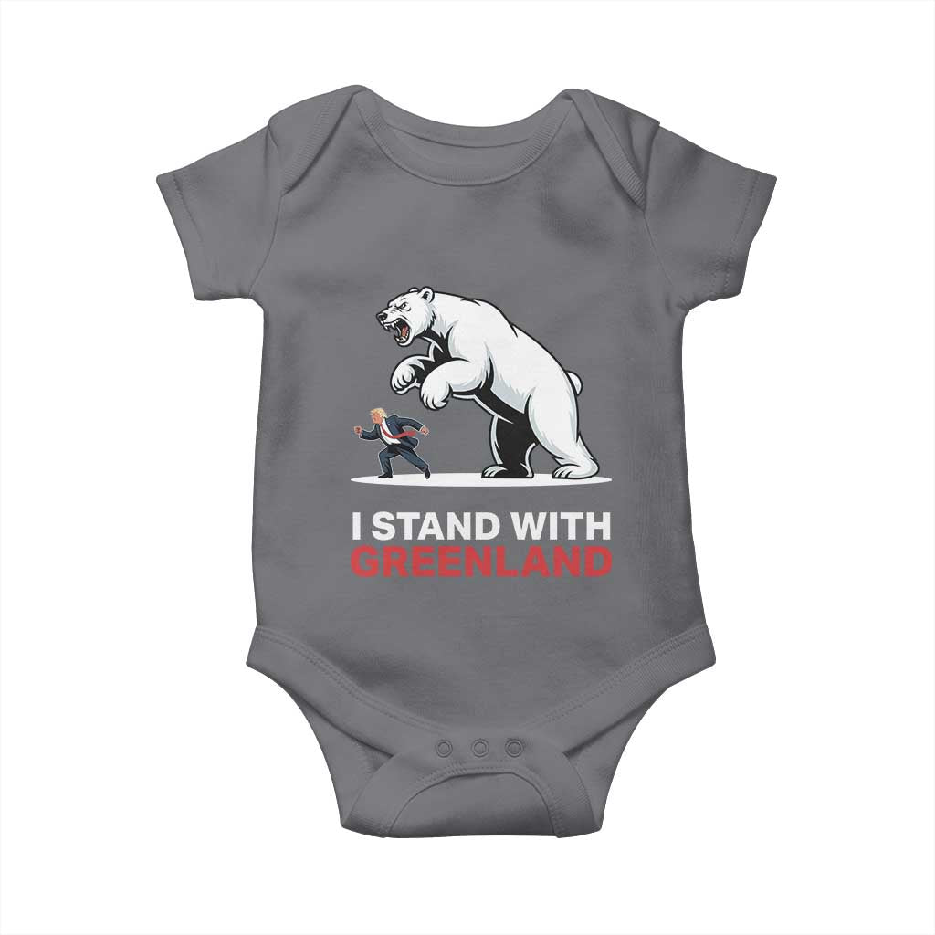 I Stand With Greenland Baby Onesie Anti Fascist Political Parody Gift TS12 Charcoal Print Your Wear