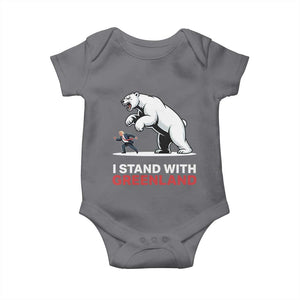 I Stand With Greenland Baby Onesie Anti Fascist Political Parody Gift TS12 Charcoal Print Your Wear