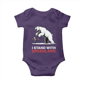 I Stand With Greenland Baby Onesie Anti Fascist Political Parody Gift TS12 Purple Print Your Wear