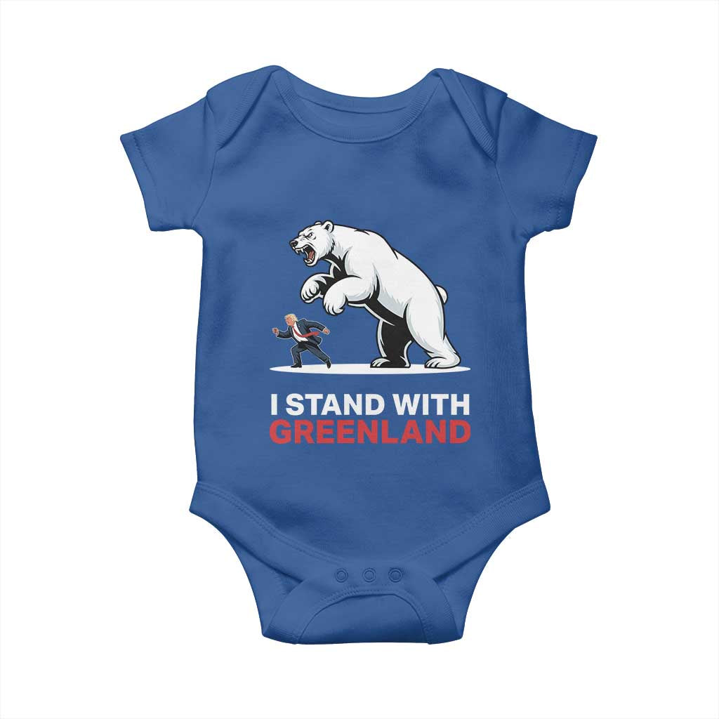 I Stand With Greenland Baby Onesie Anti Fascist Political Parody Gift TS12 Royal Blue Print Your Wear