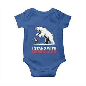 I Stand With Greenland Baby Onesie Anti Fascist Political Parody Gift TS12 Royal Blue Print Your Wear