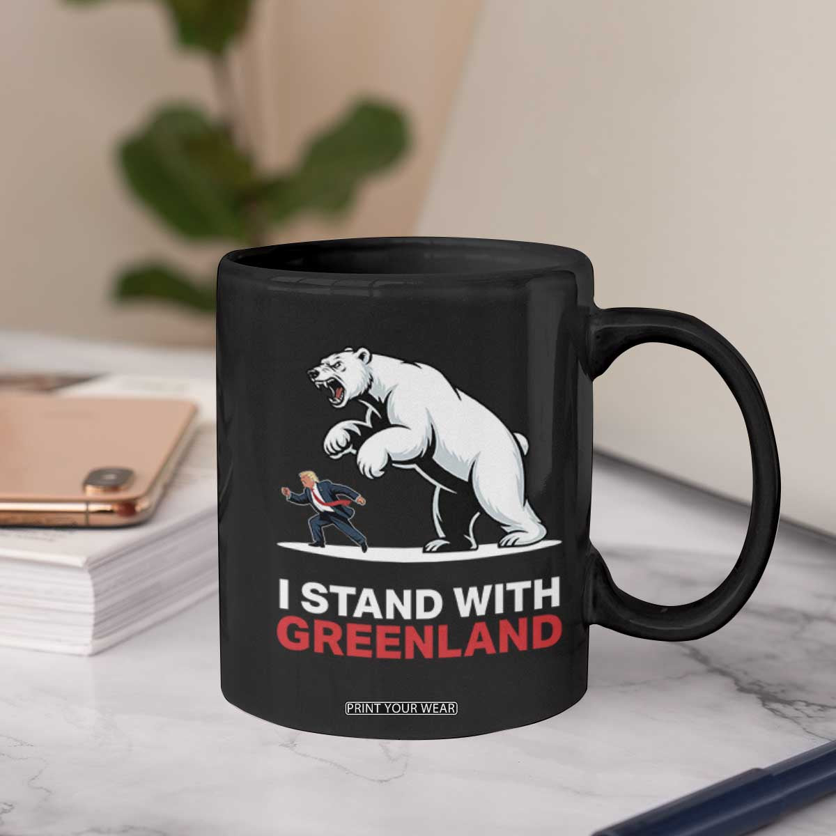 I Stand With Greenland Coffee Mug Anti Fascist Political Parody Gift TS12 Print Your Wear