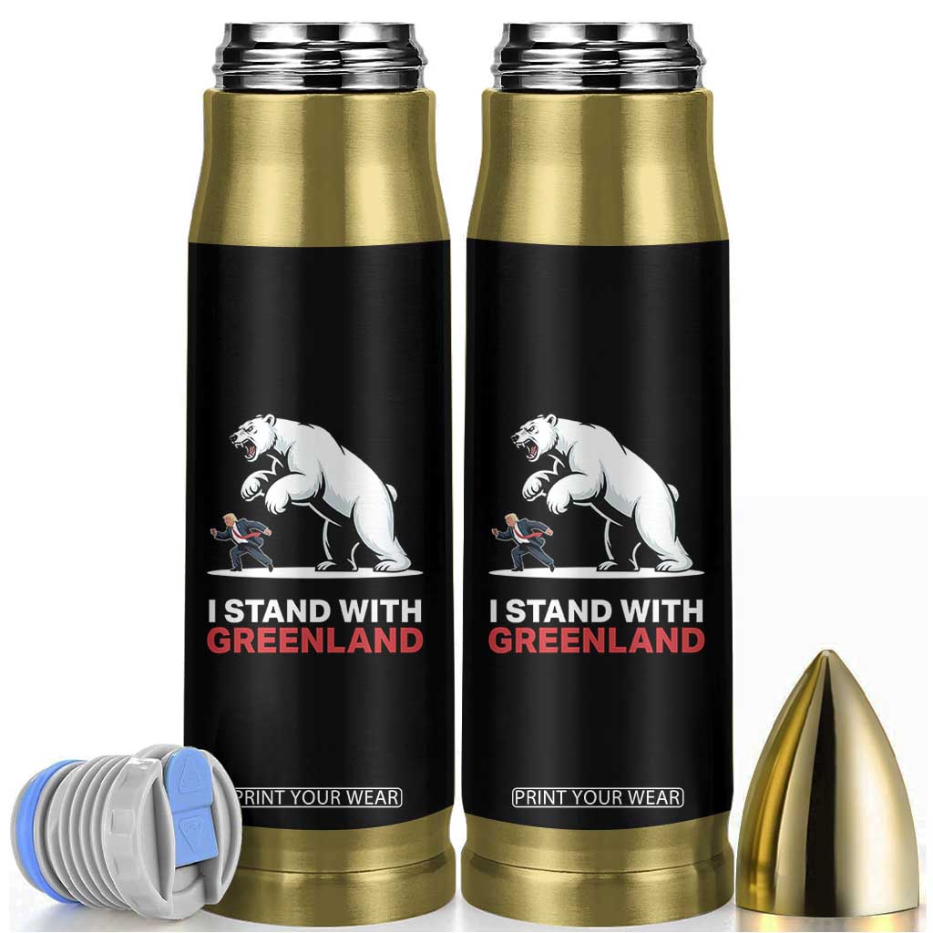 I Stand With Greenland Bullet Tumbler Anti Fascist Political Parody Gift TS12 Black Print Your Wear
