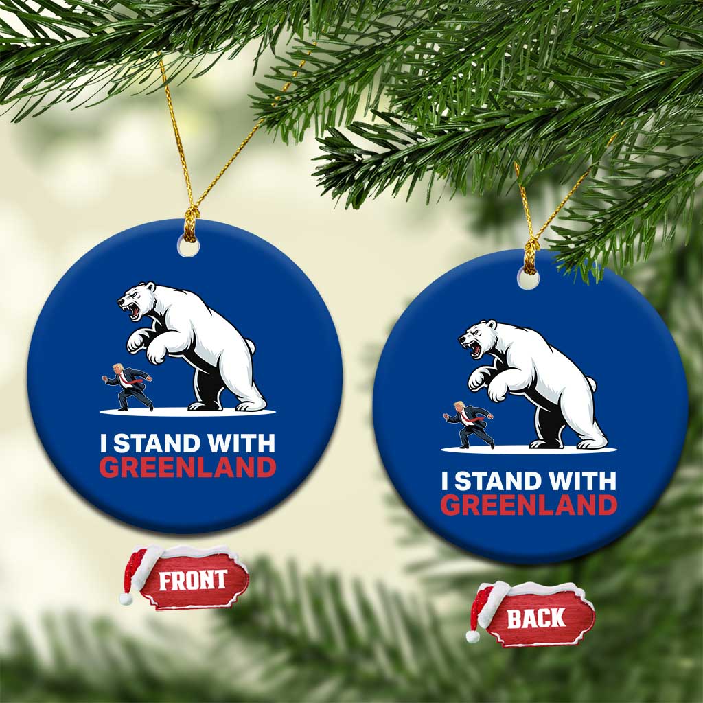 I Stand With Greenland Ceramic Ornament Anti Fascist Political Parody Gift TS12 1pc Blue Print Your Wear