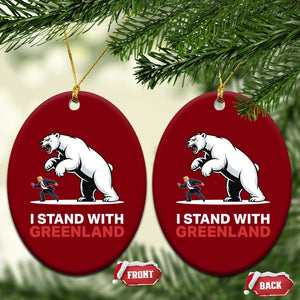 I Stand With Greenland Ceramic Ornament Anti Fascist Political Parody Gift TS12 Print Your Wear