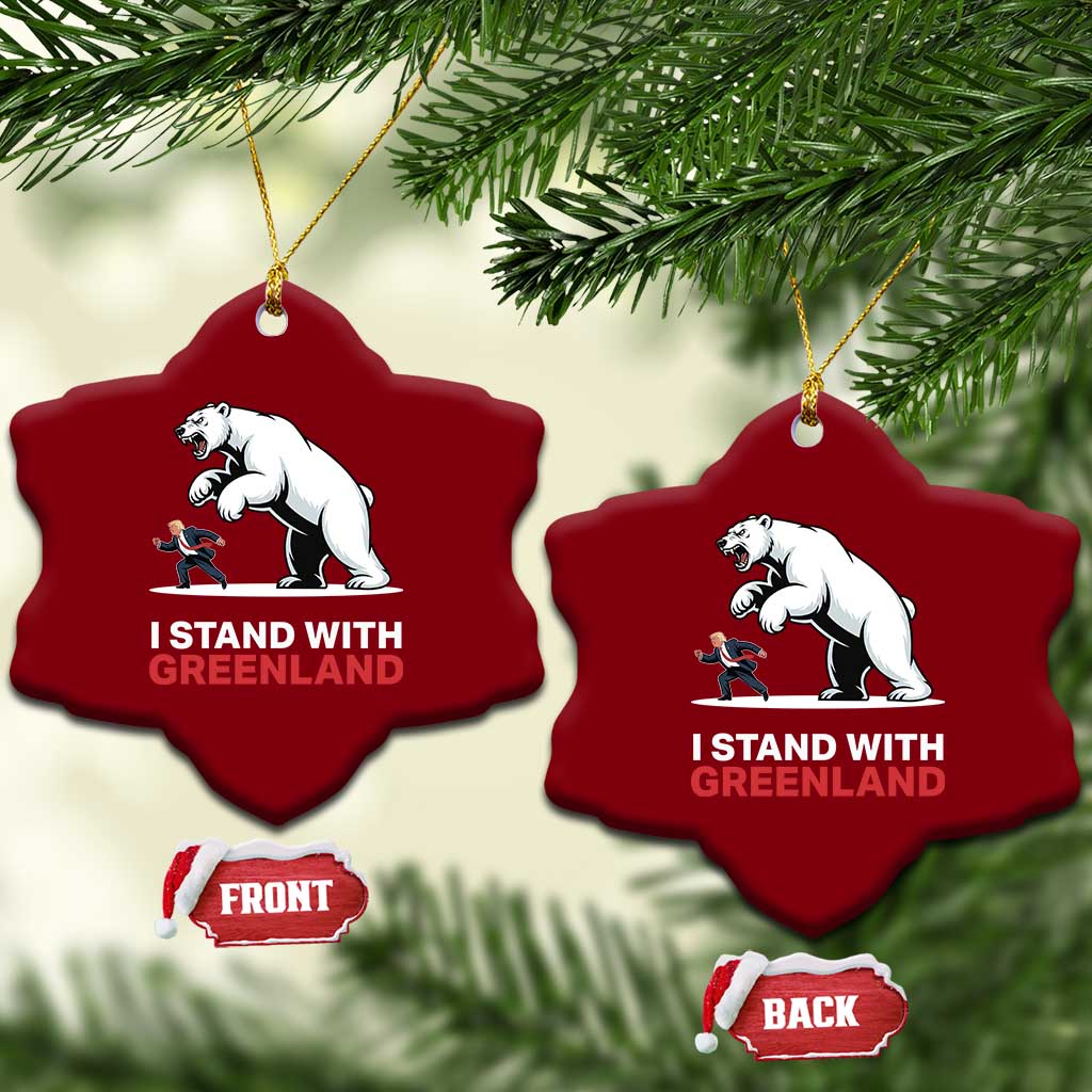 I Stand With Greenland Ceramic Ornament Anti Fascist Political Parody Gift TS12 Print Your Wear