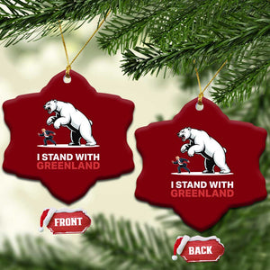 I Stand With Greenland Ceramic Ornament Anti Fascist Political Parody Gift TS12 Print Your Wear