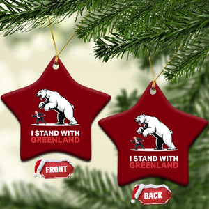 I Stand With Greenland Ceramic Ornament Anti Fascist Political Parody Gift TS12 Print Your Wear