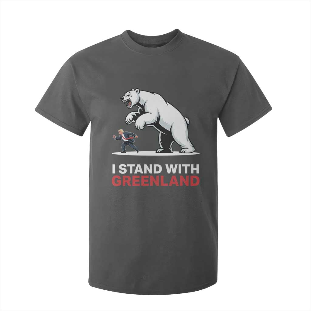 I Stand With Greenland T Shirt For Kid Anti Fascist Political Parody Gift TS12 Dark Heather Print Your Wear