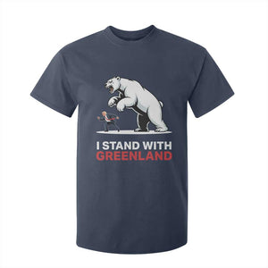I Stand With Greenland T Shirt For Kid Anti Fascist Political Parody Gift TS12 Navy Print Your Wear